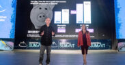 Esteban Colón and Beatriz Castro present the findings of the 2025 Consumer Foresight Study during the SME Marketing Summit in San Juan.