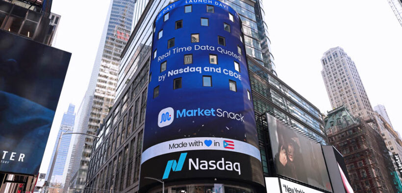 MarketSnack, a real-time intelligence platform for options trading, was featured in Times Square.