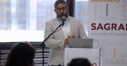 Javier J. Hernández-Acosta, dean of the School of Arts, Design and Creative Industries at Sacred Heart University in San Juan, speaks during the launch of La Cepa, a business growth program for creative industries. (Credit: Universidad del Sagrado Corazón)