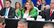 Flanked by Puerto Rico mayors, Gov. Jenniffer González announced her decision to veto House Bill 420.