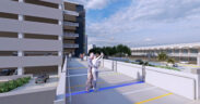The new bridge at Luis Muñoz Marín International Airport will feature elevators and climate-controlled walkways connecting all levels of the parking garage to Terminal A.