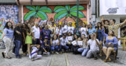 Artists gather for the launch of Maniobra 3.0 at Urbe Apie in Caguas, where the Centro de Economía Creativa and the Mellon Foundation announced a $10 million expansion of the cultural employment program.