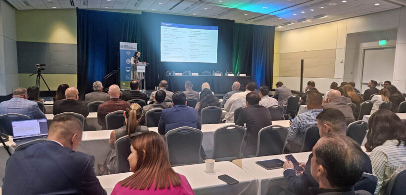 Chantal Benet, of Inteligencia Económica, presents the findings of the 2025 telecommunications industry impact report commissioned by the Puerto Rican Telecommunications Alliance.