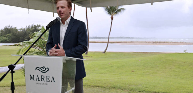 Nickolaus Cortese, executive vice president of Grand Reserve Puerto Rico, announced the start of construction on Marea Residences, a $100 million oceanfront development in Río Grande.