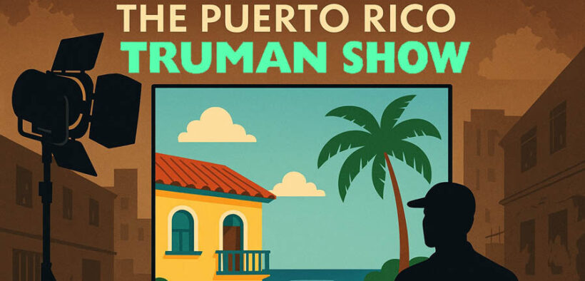 Puerto Rico remains trapped in a “The Truman Show”-like cycle, endlessly reliving the same governance failures the Tobin Report warned about, writes Antonio Santos, a hospitality and tourism professional and former House candidate. (Image generated by ChatGPT)