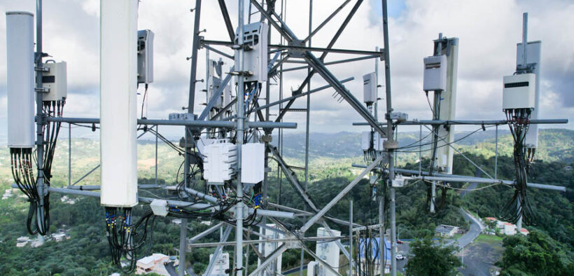 A telecommunications tower in Puerto Rico delivers broadband service as part of the Broadband Equity, Access and Deployment (BEAD) program, a federally funded initiative to expand high-speed internet to schools, libraries, health centers and other public institutions. (Credit: Jose Rosado | Dreamstime.com)