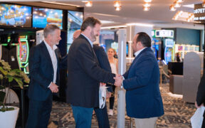From left: Scott Woodgate of BetMGM; Ben Tutt, managing partner of The Condado Collection; and Juan Carlos Santaella, executive director of the Puerto Rico Gaming Commission, took part in the announcement.