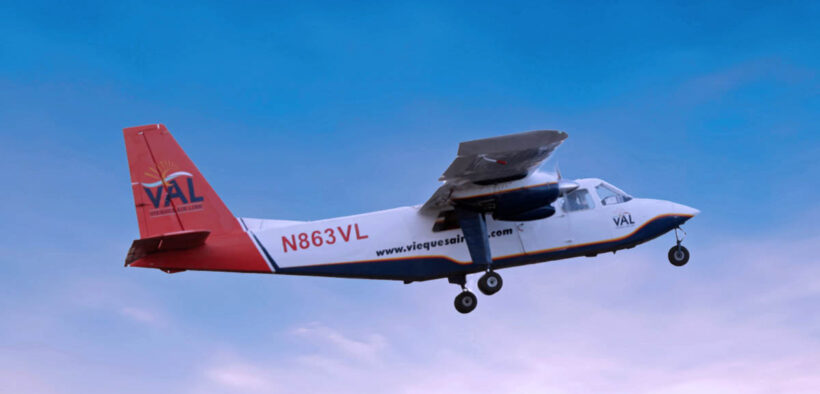 A Vieques Air Link aircraft approaches landing as the local carrier prepares to launch its new Ceiba, Puerto Rico to St. Thomas, U.S. Virgin Islands route on Dec. 5.