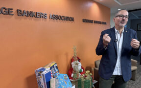 Ricardo Negrón, executive director of the Puerto Rico Mortgage Bankers Association, announces the islandwide “United for children: Give a smile this Christmas” toy-collection campaign.