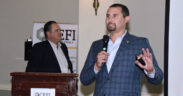 On right, Ricardo E. Ríos-Flores, president of Commercial Equipment Finance Inc.