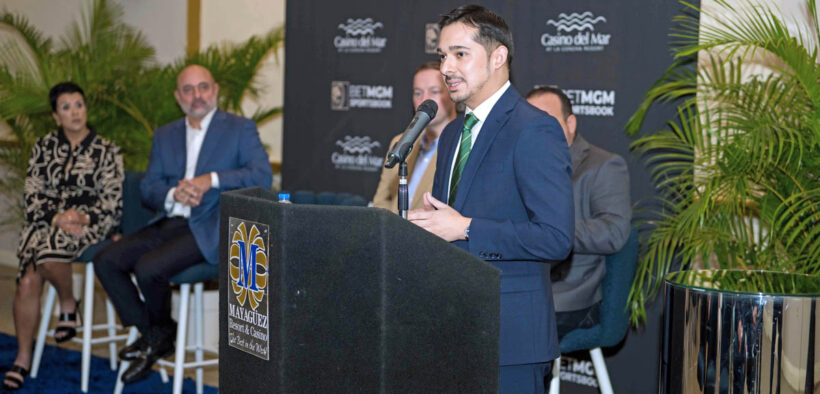 Rolando Padua, president of Paulson Puerto Rico, during the opening of BetMGM’s first satellite sportsbook at the Mayagüez Resort & Casino.