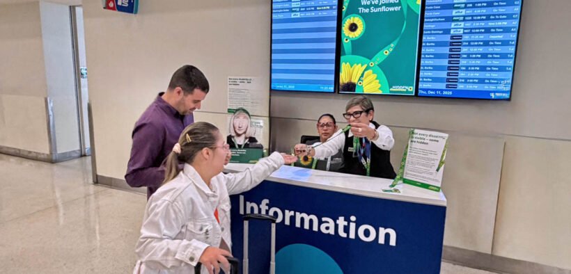 Young participants from the Puerto Rican Down Syndrome Foundation demonstrated how the Sunflower lanyard can support a more respectful travel experience during the program’s launch at Luis Muñoz Marín International Airport.
