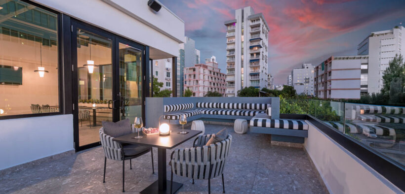 The rooftop lounge at Magdalena 1163 in San Juan’s Condado district was designed for small gatherings, private dinners and events.